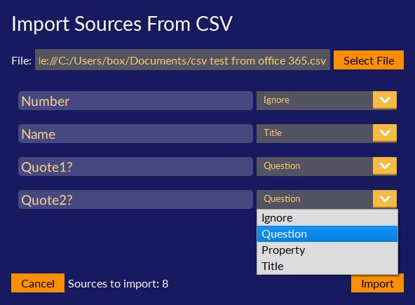 csv import