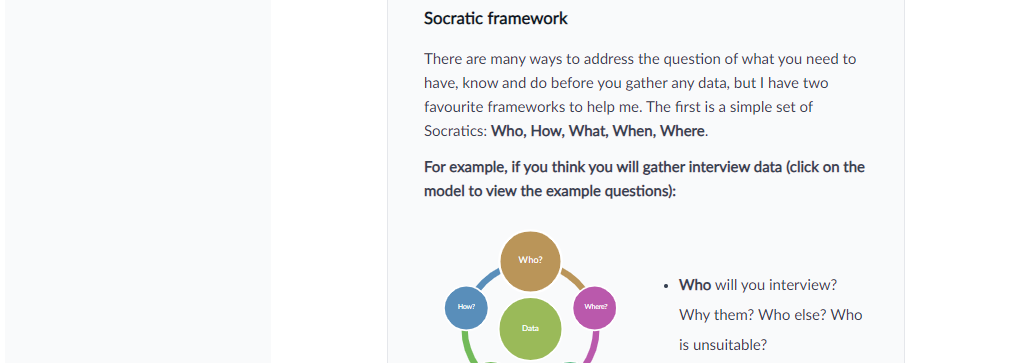 Selection of the course introducing the Socratic method