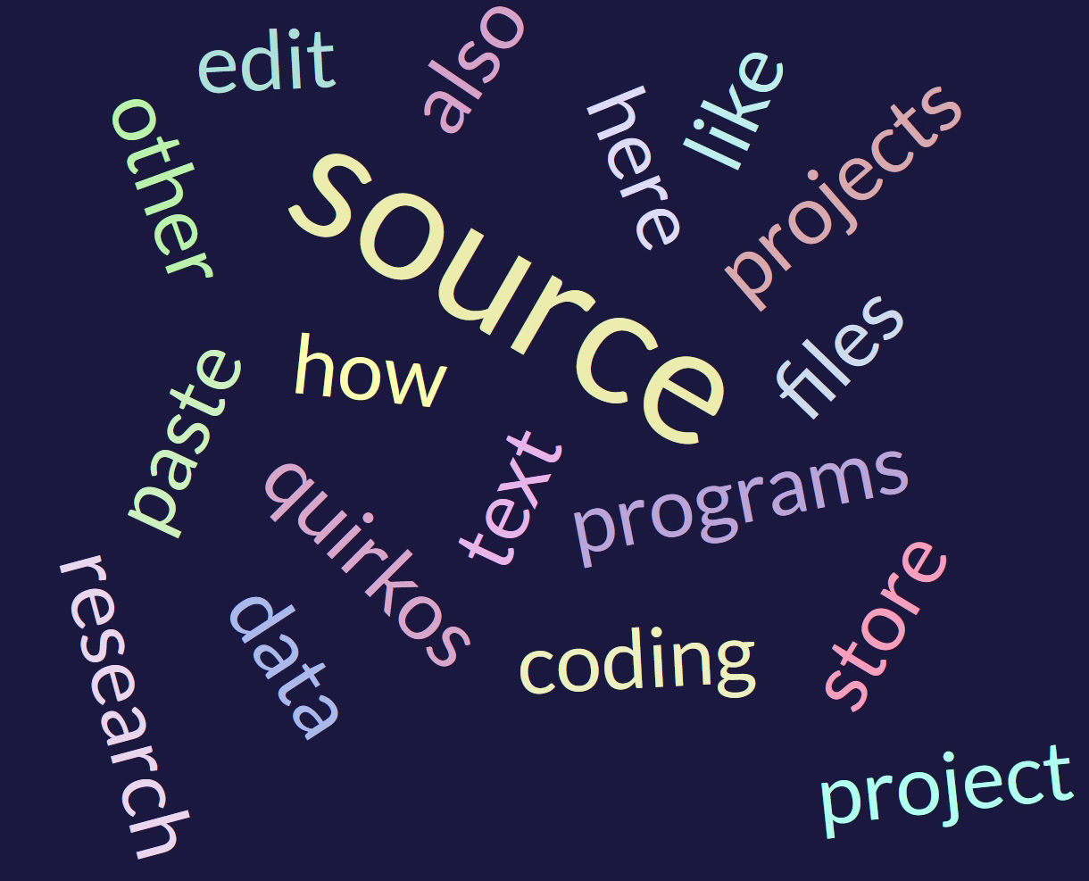 An example of word clouds in Quirkos 3/Web.