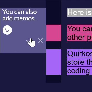 Adding a memo in Quirkos