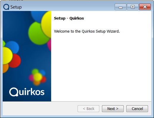 Quirkos Windows installation screen