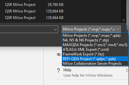 NVivo REFI-QDA importing